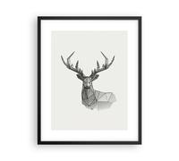 Affiche Poster 40x50cm Tableaux Image Photo Cerf Croquis Scandinave Wall Art