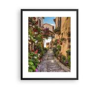 Affiche Poster 40x50cm Tableaux Image Photo Chemin fleurs maison cour Wall Art