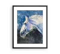 Affiche Poster 40x50cm Tableaux Image Photo Cheval Aquarelle Portrait Wall Art