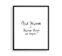 Affiche Poster 40x50cm Tableaux Image Photo Devise Pensée Positivement Wall Art