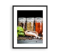 Affiche Poster 40x50cm Tableaux Image Photo Épices ail bois sel Wall Art