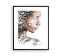 Affiche Poster 40x50cm Tableaux Image Photo Femme Double Exposition Wall Art