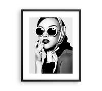 Affiche Poster 40x50cm Tableaux Image Photo Femme Lunettes Vintage Wall Art