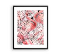 Affiche Poster 40x50cm Tableaux Image Photo Flamant Rose Rose Exotisme Wall Art