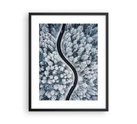 Affiche Poster 40x50cm Tableaux Image Photo Forêt Hiver Rue Wall Art Decoration