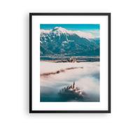Affiche Poster 40x50cm Tableaux Image Photo Hiver Montagnes Nuages Wall Art