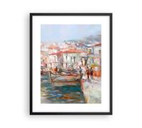 Affiche Poster 40x50cm Tableaux Image Photo Île Bateaux Port Wall Art Decoration