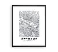 Affiche Poster 40x50cm Tableaux Image Photo New York Carte Wall Art Decoration