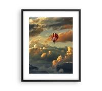 Affiche Poster 40x50cm Tableaux Image Photo nuages ballon vol Wall Art