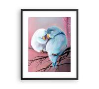 Affiche Poster 40x50cm Tableaux Image Photo Oiseaux Bleu Branche Wall Art