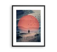 Affiche Poster 40x50cm Tableaux Image Photo Ouest Le Soleil Paysage Wall Art