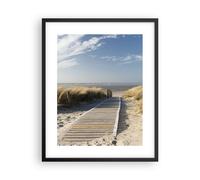 Affiche Poster 40x50cm Tableaux Image Photo Plage Mer Passerelle rivage Wall Art
