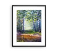 Affiche Poster 40x50cm Tableaux Image Photo prairie eau arbre Wall Art