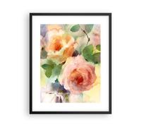 Affiche Poster 40x50cm Tableaux Image Photo rose fleur jardin Wall Art