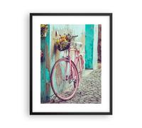 Affiche Poster 40x50cm Tableaux Image Photo Rose Vélo Vintage Wall Art