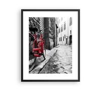 Affiche Poster 40x50cm Tableaux Image Photo Rue Vélo Rue pavée bâtiment Wall Art