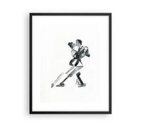 Affiche Poster 40x50cm Tableaux Image Photo Tango Dessin Noir Et Blanc Wall Art