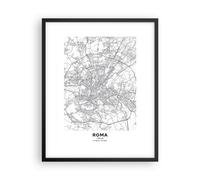 Affiche Poster 40x50cm Tableaux Image Photo Ville Carte Rome Wall Art Decoration