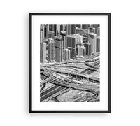 Affiche Poster 40x50cm Tableaux Image Photo Ville Gratte-ciel Autoroute Wall Art