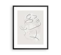 Affiche Poster 40x50cm Tableaux Image Photo Visage Ligne Esquisse Wall Art
