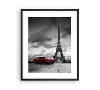 Affiche Poster 40x50cm Tableaux Image Photo Voiture Eiffle Paris ville Wall Art