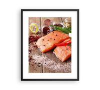 Affiche Poster 40x50cm Tableaux Image Saumon poisson nourriture cuisine Wall Art