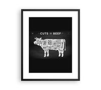 Affiche Poster 40x50cm Tableaux Image Vache boeuf cuisine graphique Wall Art