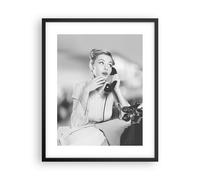 Affiche Poster 40x50cm Tableaux Image Vintage Noir Et Blanc Téléphoner Wall Art