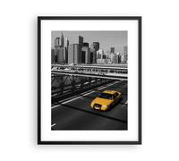 Affiche Poster 40x50cm Tableaux New York Manhattan pont de Brooklyn taxi Art