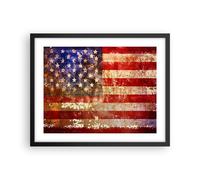 Affiche Poster 50x40cm Tableaux Image Amérique Drapeau national patriotique Art