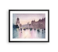 Affiche Poster 50x40cm Tableaux Image Aquarelle Ville Monuments Historiques Art