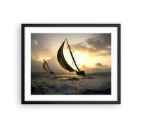 Affiche Poster 50x40cm Tableaux Image bateau coucher du soleil le soleil Paysage