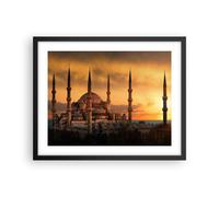 Affiche Decoration Murale Moderne Poster Cadre Noir 50x40cm Coucher de soleil istanbul dinde voyage Deco Affiches Murales Wall Art Design Tableau Decoration Salon Chambre Cuisine P2BAA50x40-2846