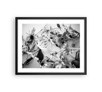 Affiche Poster 50x40cm Tableaux Image Fleurs Noir Et Blanc Photographie Art