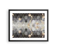 Affiche Poster 50x40cm Tableaux Image Géométrique Abstraction Hexagones Art