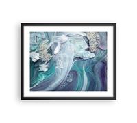 Affiche Poster 50x40cm Tableaux Image L'Abstraction En Trois Dimensions Bleu Art