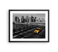 Affiche Poster 50x40cm Tableaux Image New York Manhattan pont de Brooklyn taxi