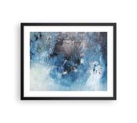 Affiche Poster 50x40cm Tableaux Image Photo Abstraction Bleu Noir Wall Art