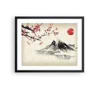 Affiche Poster 50x40cm Tableaux Image Photo Aquarelle Asie Paysage Wall Art