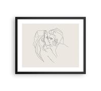 Affiche Poster 50x40cm Tableaux Image Photo Art. Ligne Baiser Wall Art