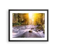 Affiche Poster 50x40cm Tableaux Image Photo Automne forêt montagne rivière Art