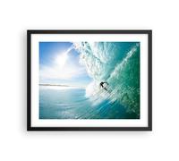Affiche Poster 50x40cm Tableaux Image Photo Aventure surfeur vague océan Art