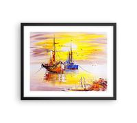 Affiche Poster 50x40cm Tableaux Image Photo Bateaux soleil mer voyage Wall Art
