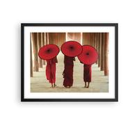 Affiche Poster 50x40cm Tableaux Image Photo Bhoutan Parapluie Rouge Wall Art