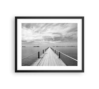 Affiche Poster 50x40cm Tableaux Image Photo Bois Pont Mer Wall Art Decoration