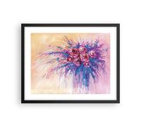 Affiche Poster 50x40cm Tableaux Image Photo Bouquet Fleurs Roses Wall Art