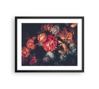 Affiche Poster 50x40cm Tableaux Image Photo Bouquet Fleurs Roses Wall Art