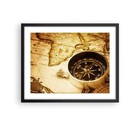Affiche Poster 50x40cm Tableaux Image Photo Boussole vieux voyage voyage Art