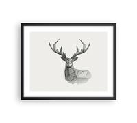 Affiche Poster 50x40cm Tableaux Image Photo Cerf Croquis Scandinave Wall Art