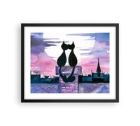 Affiche Poster 50x40cm Tableaux Image Photo Chats toit amour animal Wall Art